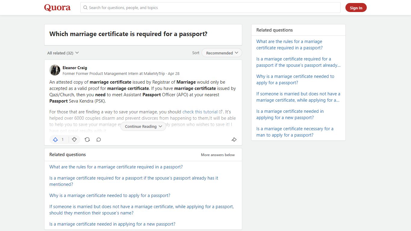 Which marriage certificate is required for a passport? - Quora